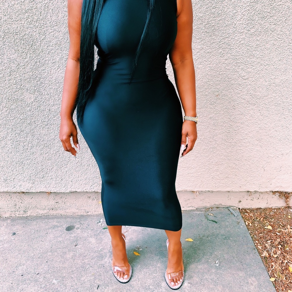 Large Black Midi Dress